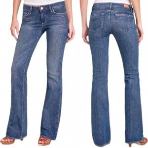 Paige Hollywood Hill Classic Blue denim mid rise flare Jeans size 30